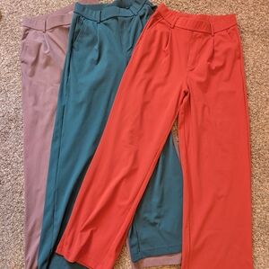 HALARA Women's Pants Bundle in Teal, Rust, And Lavender